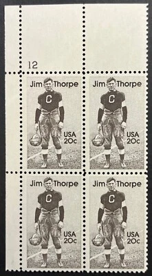 U.S. Scott #2089, Plate Block of 4, Jim Thorpe, Fine-Very Fine, MNH - Image 1 of 2