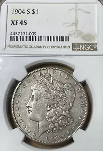 1904 s NGC XF45 Morgan silver dollar - Picture 1 of 11