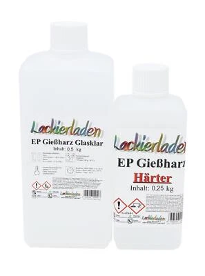EP Epoxidharz glasklar 0,75 kg inkl. Härter Gießharz Resin Epoxy 500 g + 250 g - Bild 1 von 4