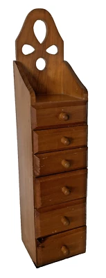 Cajón de madera montaje en pared o encimera 18" cajones de especias vintage pequeño nórdico Foto 1 de 4