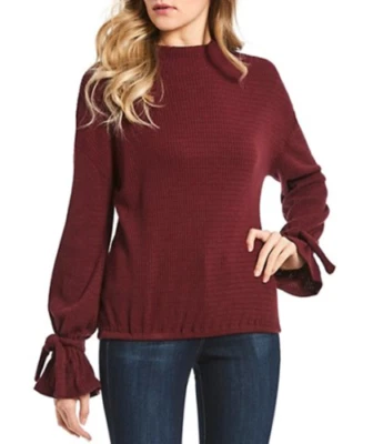 Top térmico William Rast para mujer rojo borgoña Elle mediano cuello falso suave NUEVO Foto 1 de 3