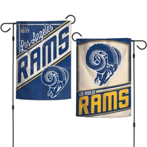LOS ANGELES RAMS RETRO SINCE 1937 12"X18" 2 SIDED GARDEN FLAG WINCRAFT 👀 - Picture 1 of 1
