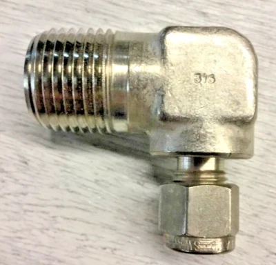 SWAGELOK (CRAWFORD) SS-400-2-8 Male Elbow 1/4" Comp X 1/2" Male NPT Fitting - Image 1 of 4