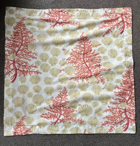 Funda de almohada POTTERY BARN algodón orgánico EURO SHAM cuadrada conchas marinas coral - Imagen 1 de 6