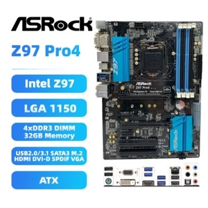 Placa madre ASRock Z97 PRO4 Intel Z97 LGA1150 DDR3 para CPU de 4/5º núcleo i7/i5/i3 - Imagen 1 de 11