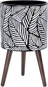 12 Inch Planter Pot with Stand, Mid-Century Tall Plant Pot with Legs for Indoor - Picture 1 of 7
