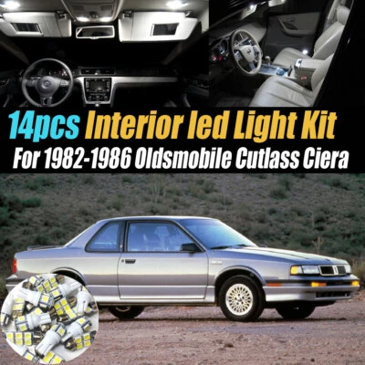 14Pc White Car Interior LED Light Bulb Kit for 1982-86 Oldsmobile Cutlass Ciera - Image 1 of 4