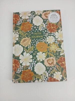 Pooch & Sweetheart Faith Writing Journal Burnt Orange Tan White Flowers - Image 1 of 4