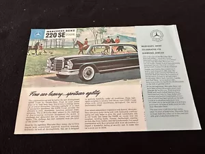 Mercedes Benz 220SE 1961 1962 cupé W111 folleto hoja de catálogo original 63 64 1965 - Imagen 1 de 3