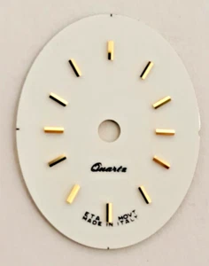 Quadrante ovale bianco lacca per orologio donna oro cal ETA 901.001 - 19 x 15 mm - Imagen 1 de 1