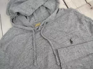POLO RALPH LAUREN Felpa uomo leggera con cappuccio TAGLIA LARGE Grigio - Foto 1 di 5