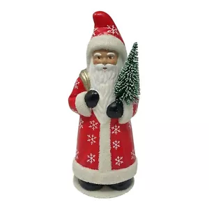 Ino Schaller Red Santa with Snowflake Coat German Paper Mache 11.75 inch - Picture 1 of 9