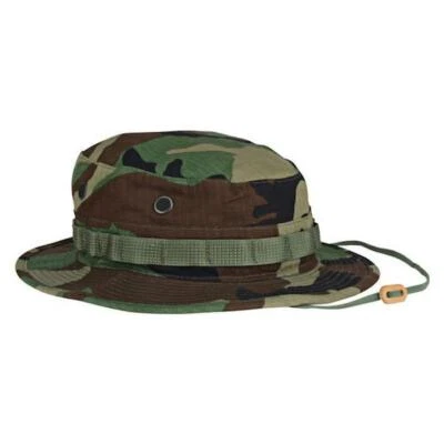 Govt Issue US Military Woodland Jungle Boonie Covers - Hot Weather - Made in USA - Image 1 of 4