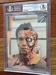 ARNOLD SCHWARZENEGGER SIGNED 5X7 PHOTO TERMINATOR ENCAPSULATED BECKETT BAS - Picture 1 of 2