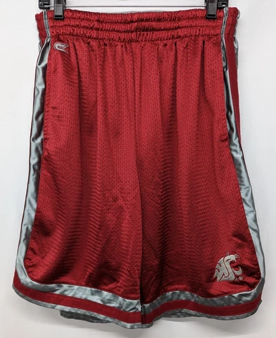 Washington State Cougars Basketball Shorts Mens Sz L Mesh Crimson Gray Colosseum Cover