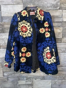 Anthropologie Bica Cheia Floral Medallion Whimsical Swing Jacket Coat Women Sz 4 - Picture 1 of 11
