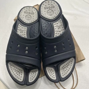 Crocs Croslite Slip On Sandals Men M11 Blue/Gray Comfort GUC Excellent Condition - Picture 1 of 7