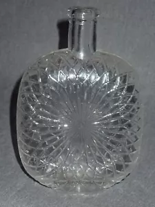 Antiguo frasco de semillas de calabaza botella de vidrio en relieve tela de araña Starburst flor del sol - Imagen 1 de 11