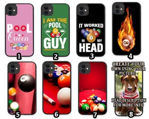 Snooker Rubber Phone Case Snookers Pool Player Table 8 Ball Eight Design Funny - Picture 1 of 2