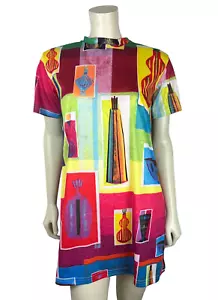Todd Oldham Maker Shop T-Shirt Kleid Gr. S Printed Art to Wear Kurzarm - Bild 1 von 12