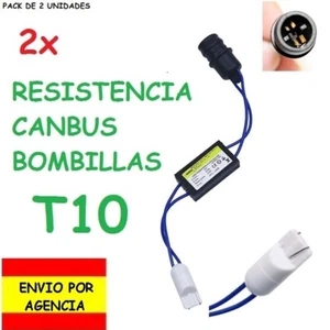 2x CANCELADOR ERROR CANBUS PARA BOMBILLA T10 W5W ANTI PARPADEO COCHE MOTO - Imagen 1 de 6