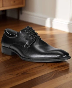 Alfani Mens Andrew Plain Toe Derbys Lace Up Dress Oxfords Shoe Black Size 10 NIB - Picture 1 of 3
