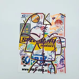 Adesivo astratto graffiti art originale collage pop art di New York street artist PUKE - Foto 1 di 6
