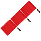 3 Pcs Warning Flag Stainless Steel Red Traffic Flags Football
