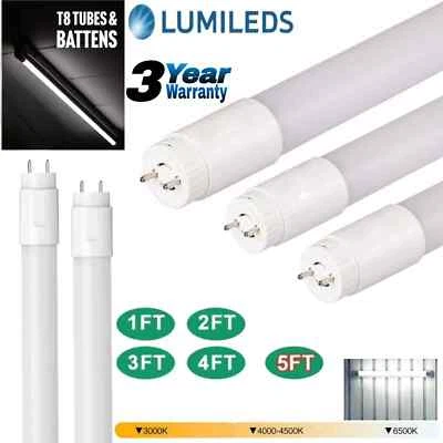 4FT LED Tube Light T8 5000K 8W Ballast Bypass Fluorescent Replacement Bulb - Image 1 of 4