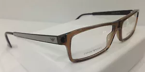 EMPORIO ARMANI EA 9735 AQE CRYSTAL BROWN PLASTIC EYEGLASSES 52-13-140 ITALY MADE - Picture 1 of 4