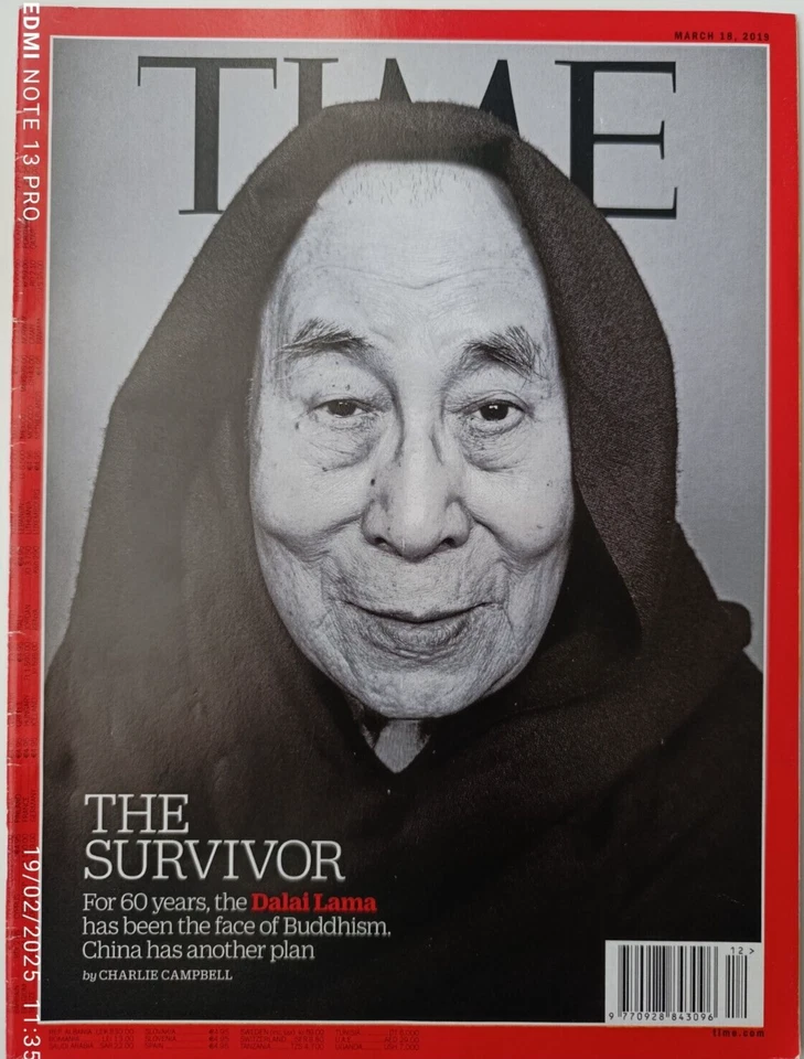 Time Magazine MARCH 2019 " THE SURVIVOR /Dalai Lama " - Image 1 of 1