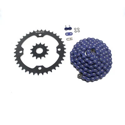 Yamaha YFM700 700 Raptor 2006-2009 cadena de junta tórica azul y piñón negro 13/38 Foto 1 de 3