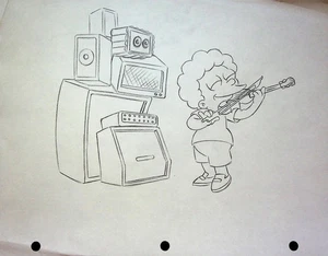 Simpsons 1990s Series Production Hand-Drawn Model Cel Layout - TODD FLANDERS - Picture 1 of 2