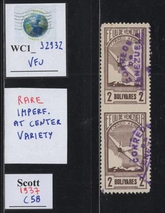 WC1_32932 VENEZUELA. Seltene Sorte von 1937 2B. luftpostmarke. Sc. C58. Gebraucht - Bild 1 von 1