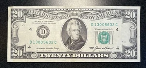1985 Old $20 Twenty Dollar Federal Reserve Note- D13005632C - Circulated XF/AU - Picture 1 of 4