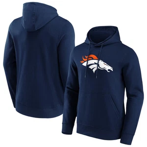 Denver Broncos Hoodie Men's NFL Navy Hoodie - New - Picture 1 of 3