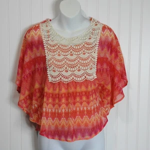 Neu Orange Mandarine Spitze Häkel Boho Top Shirt Gr. L Sprachlos Neu mit Etikett - Bild 1 von 6