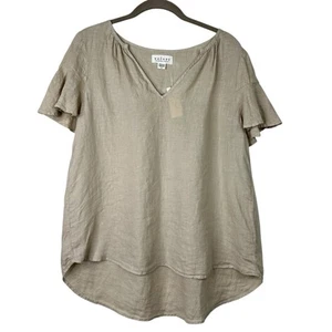 SAMT Graham & Spencer Anthropologie Leinen Shirt Top Beige Taupe NEU Gr. M - Bild 1 von 5