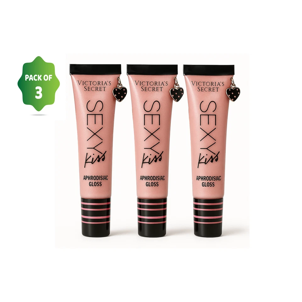 Brillo de labios afrodisíaco Victoria’s Secret Sexy Kiss – Baya decadente – Paquete de 3 Foto 1 de 1