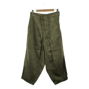 Y-WidthYoji Yamamoto Cotton Linen Dot Balloon Wide Pants Olive from Japan - Picture 1 of 10
