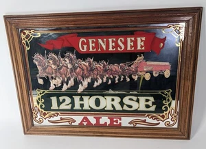 Genesee Bier 12 Pferde Ale gerahmtes Bar Spiegel Schild mit Clydesdale - 23 x 17" - Bild 1 von 14