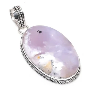 Dendrite Opal Gemstone Handmade 925 Sterling Silver Jewelry Pendant 2.17" K505 - Picture 1 of 2