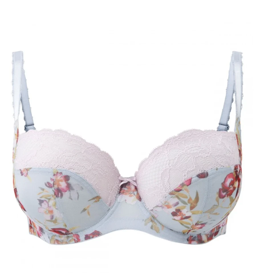 Sujetador con aros Panache X7224 Jasmine Floral Balconnete, azul claro, 30D Foto 1 de 4