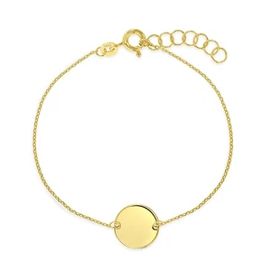 5-6" Kleine Runde Tag ID Baby/Kleinkind/Kinder Armband - 14k Gold - Bild 1 von 5
