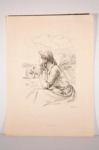 Stich Meißel Pierre GUSMAN "aux champs" Zeitschrift für alte und moderne Kunst 1905 - Bild 1 von 1