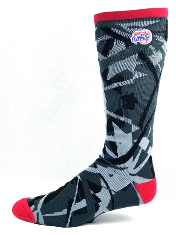 Los Angeles Clippers Gray Black Shatter Design Crew Socks Cover