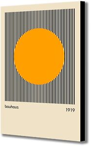 Bauhaus Orange Circle 1919 - Abstract - Canvas Wall Art Framed Print 