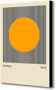 Bauhaus Orange Circle 1919 - Abstract - Canvas Wall Art Framed Print  - Picture 1 of 5