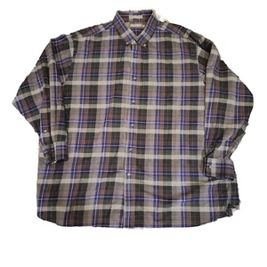 Camisa de hombre Daniel Cremieux Collection gris/negro a cuadros con botones manga larga XL - Imagen 1 de 11