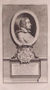 1723 Van der Aa Ritratto Arcivescovo Federico Borromeo Federicus Borromaeus - Picture 1 of 4